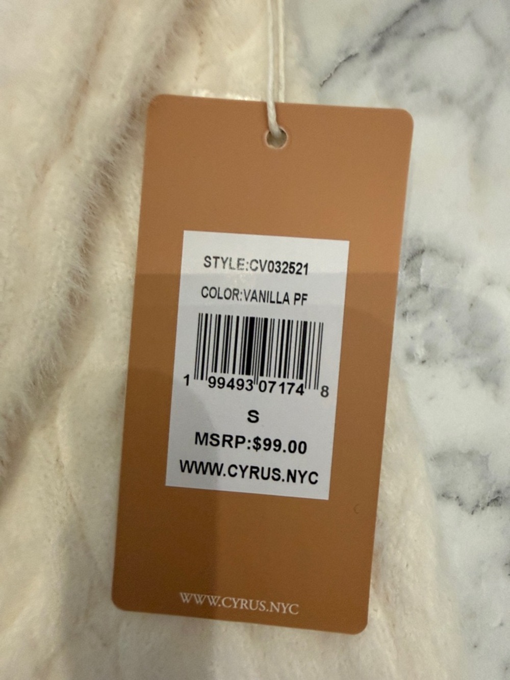 Cyrus Ivory Cable-Knit Cardigan with Gold Buttons - Picture 3 of 7
